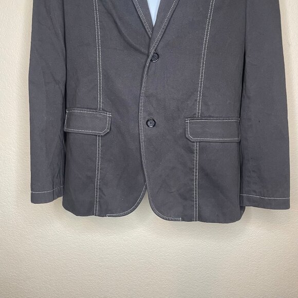 Men's Marc Eckō Cut & Sew Blazer Dark Gray Contrast Stitching Sport Coat Jacket - Picture 3 of 13